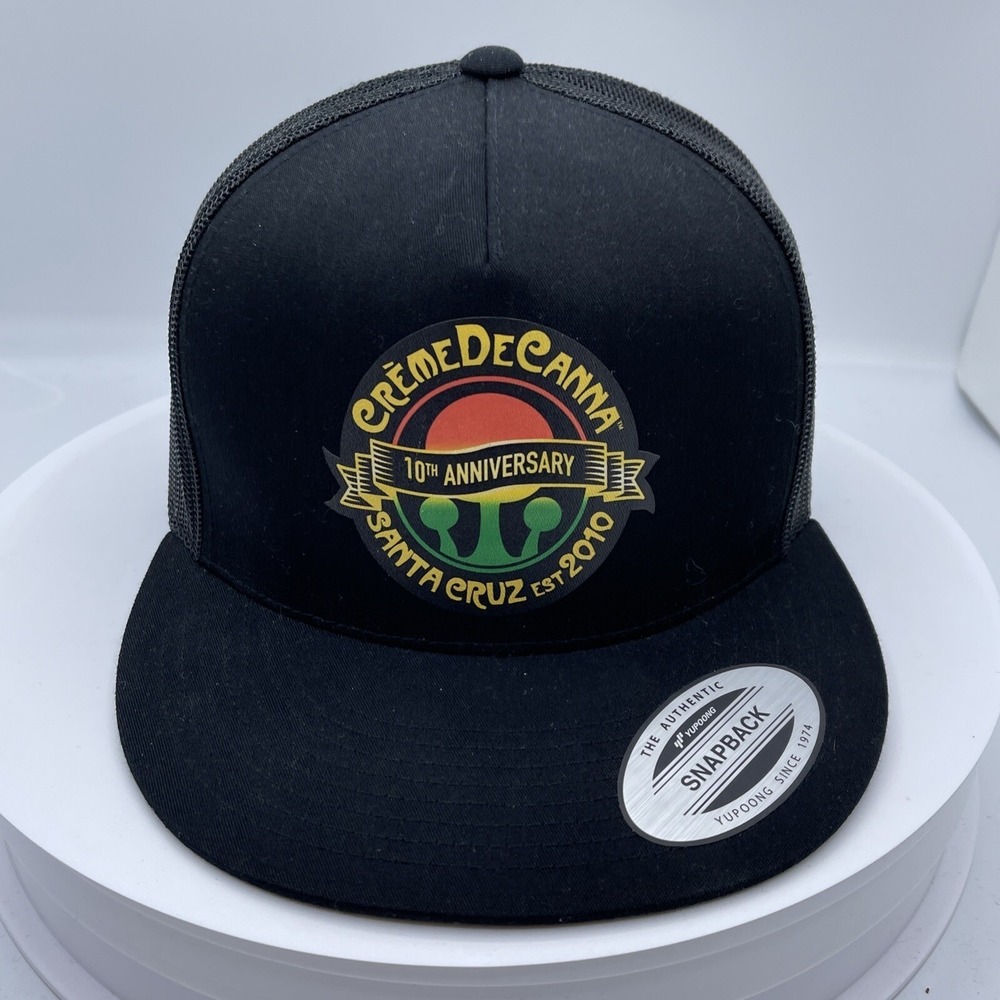 Creme De Canna 10th Anniversary Santa Cruz Yupoong Snapback Trucker Hat Black